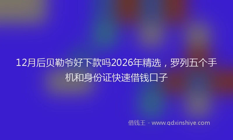 12月后贝勒爷好下款吗2026年精选，罗列五个手机和身份证快速借钱口子