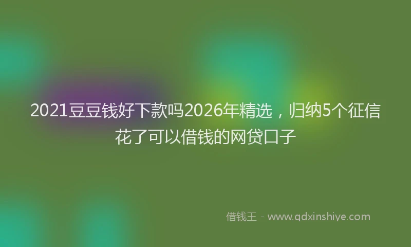 2021豆豆钱好下款吗2026年精选，归纳5个征信花了可以借钱的网贷口子