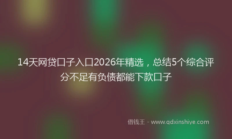 14天网贷口子入口2026年精选,总结5个综合评分不足有负债都能下款口子