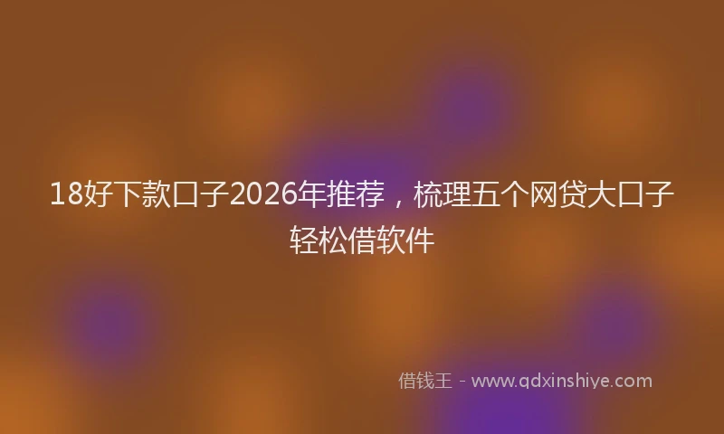 18好下款口子2026年推荐，梳理五个网贷大口子轻松借软件