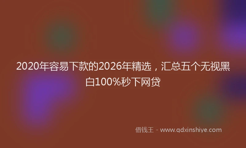 2020年容易下款的2026年精选,汇总五个无视黑白100%秒下网贷