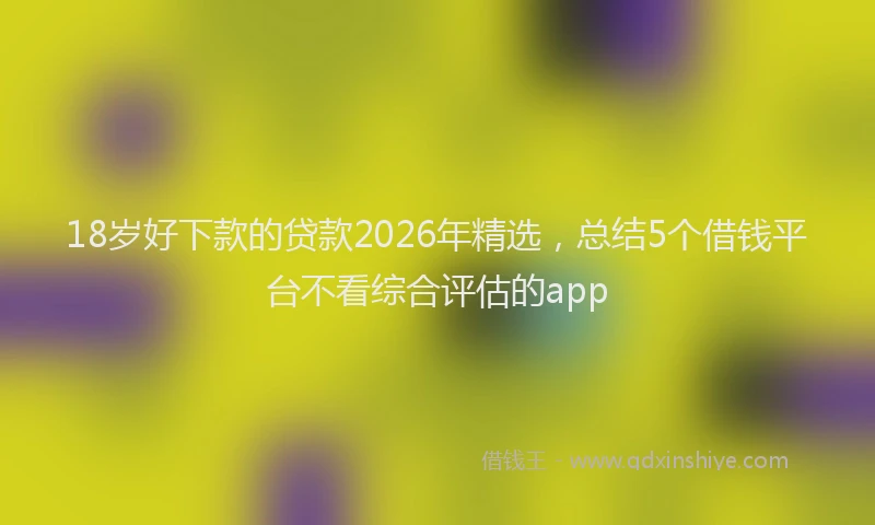 18岁好下款的贷款2026年精选，总结5个借钱平台不看综合评估的app