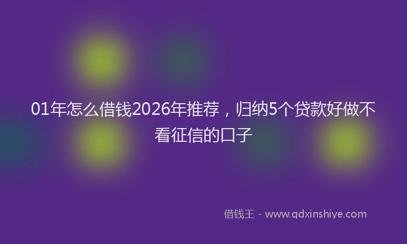 01年怎么借钱2026年推荐,归纳5个贷款好做不看征信的口子