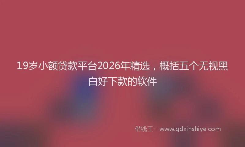 19岁小额贷款平台2026年精选，概括五个无视黑白好下款的软件