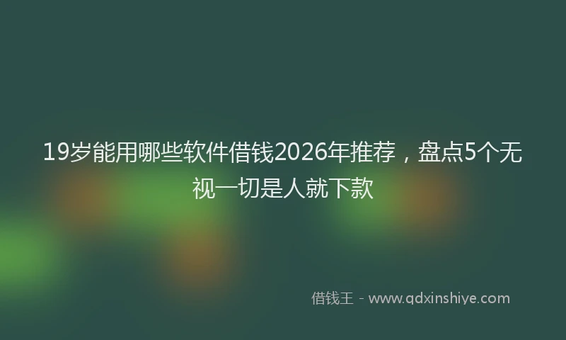 19岁能用哪些软件借钱2026年推荐，盘点5个无视一切是人就下款