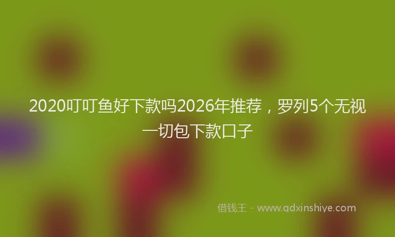 2020叮叮鱼好下款吗2026年推荐,罗列5个无视一切包下款口子