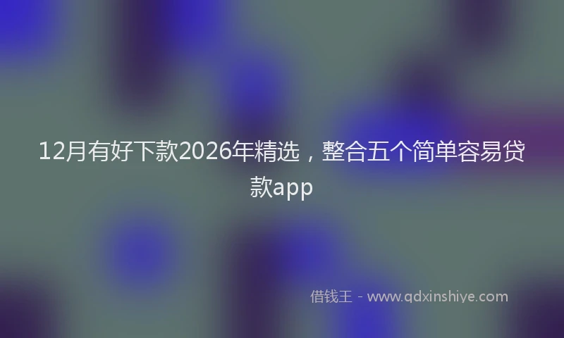 12月有好下款2026年精选，整合五个简单容易贷款app