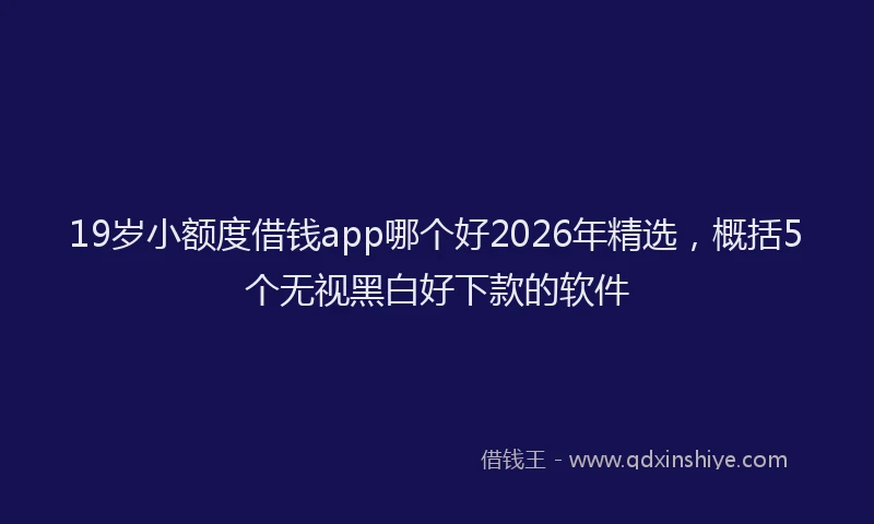 19岁小额度借钱app哪个好2026年精选，概括5个无视黑白好下款的软件