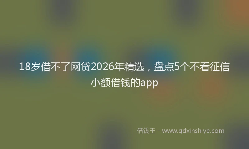 18岁借不了网贷2026年精选,盘点5个不看征信小额借钱的app
