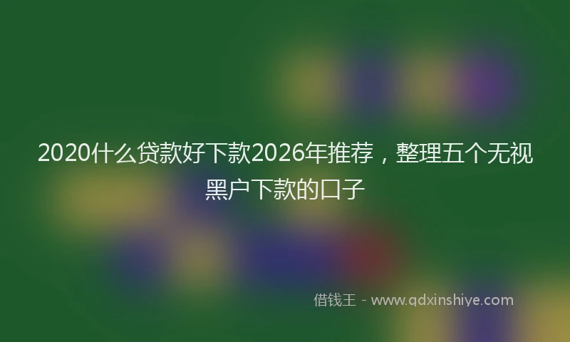 2020什么贷款好下款2026年推荐,整理五个无视黑户下款的口子