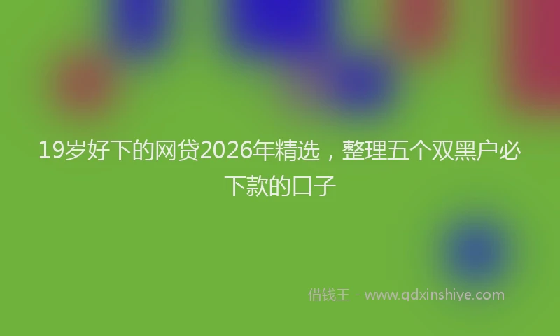 19岁好下的网贷2026年精选，整理五个双黑户必下款的口子
