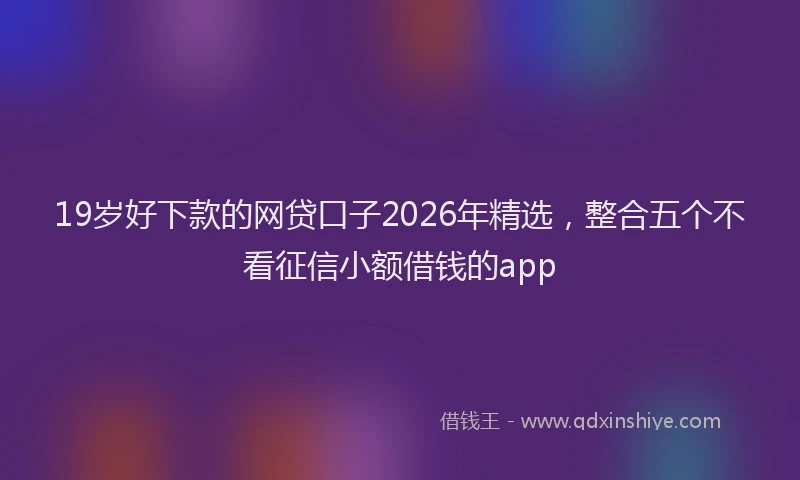 19岁好下款的网贷口子2026年精选，整合五个不看征信小额借钱的app