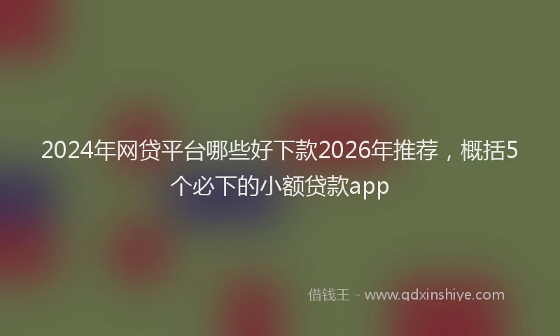 2024年网贷平台哪些好下款2026年推荐，概括5个必下的小额贷款app