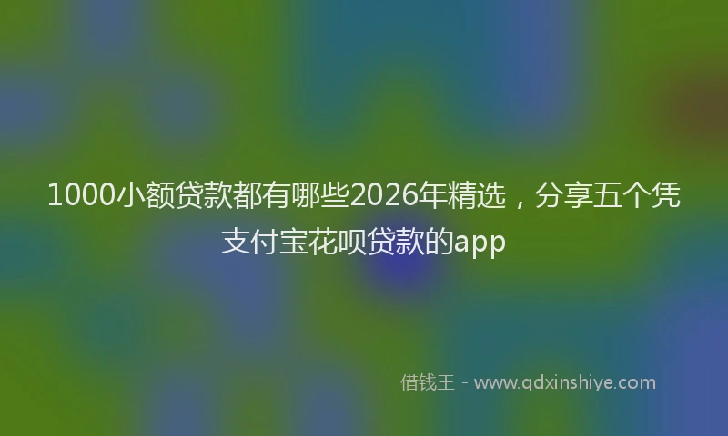 1000小额贷款都有哪些2026年精选,分享五个凭支付宝花呗贷款的app