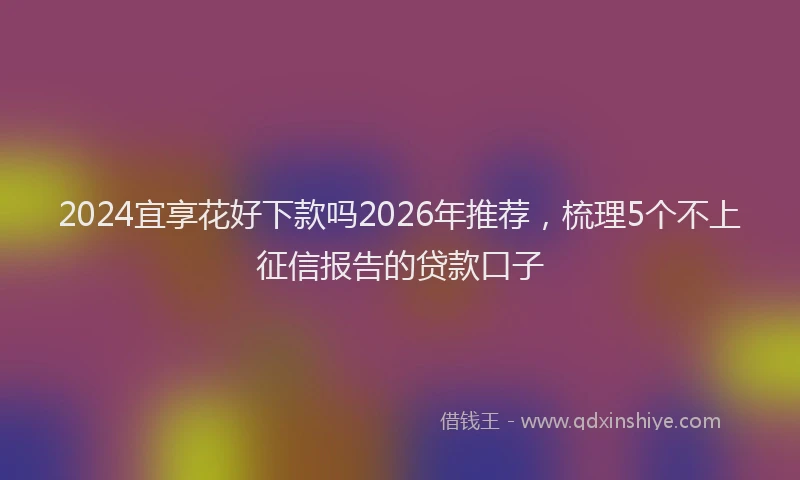 2024宜享花好下款吗2026年推荐，梳理5个不上征信报告的贷款口子