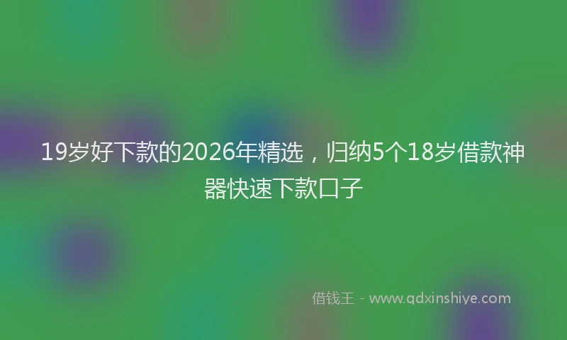 19岁好下款的2026年精选,归纳5个18岁借款神器快速下款口子
