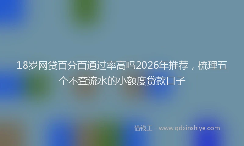 18岁网贷百分百通过率高吗2026年推荐,梳理五个不查流水的小额度贷款口子