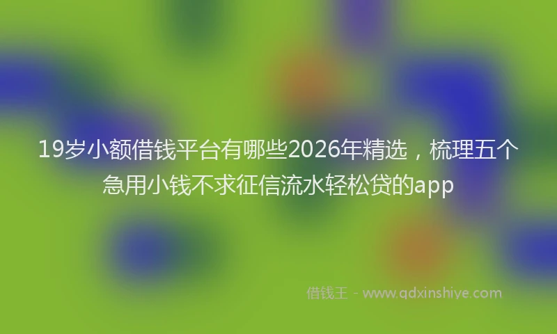 19岁小额借钱平台有哪些2026年精选，梳理五个急用小钱不求征信流水轻松贷的app