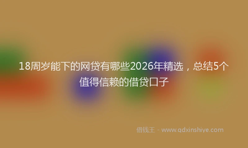 18周岁能下的网贷有哪些2026年精选，总结5个值得信赖的借贷口子