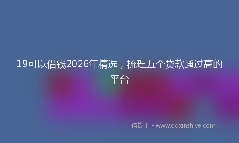 19可以借钱2026年精选，梳理五个贷款通过高的平台