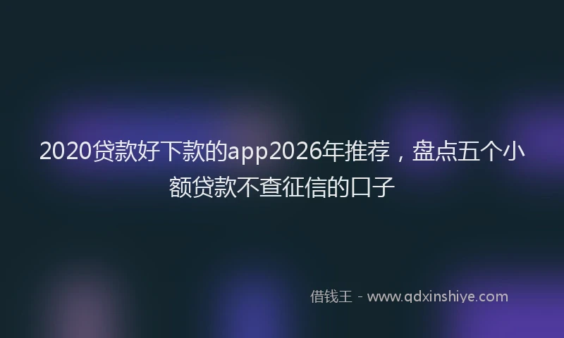 2020贷款好下款的app2026年推荐,盘点五个小额贷款不查征信的口子