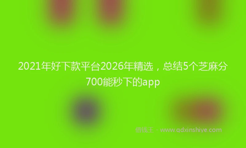 2021年好下款平台2026年精选，总结5个芝麻分700能秒下的app