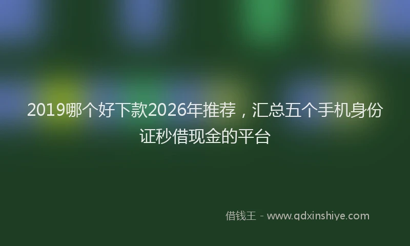 2019哪个好下款2026年推荐，汇总五个手机身份证秒借现金的平台
