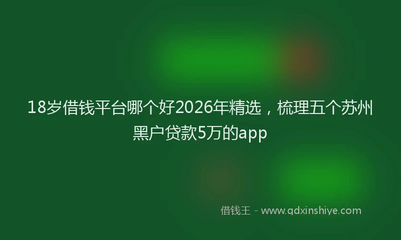 18岁借钱平台哪个好2026年精选，梳理五个苏州黑户贷款5万的app