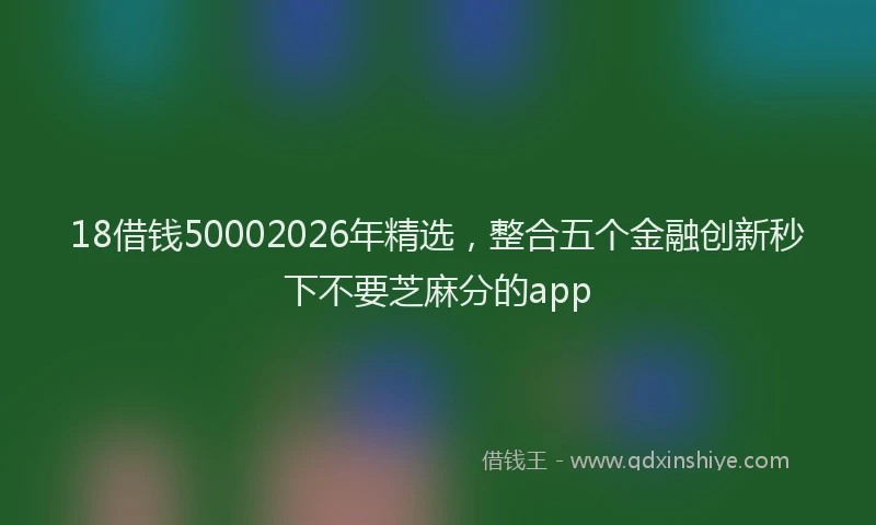 18借钱50002026年精选,整合五个金融创新秒下不要芝麻分的app