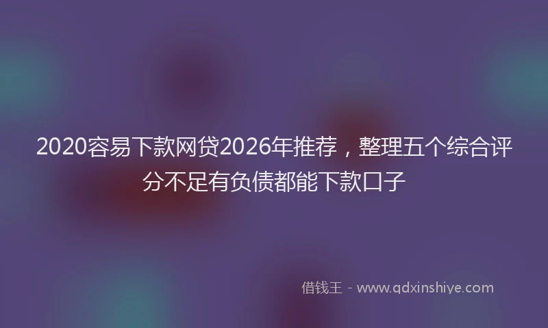 2020容易下款网贷2026年推荐，整理五个综合评分不足有负债都能下款口子