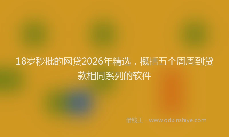 18岁秒批的网贷2026年精选，概括五个周周到贷款相同系列的软件