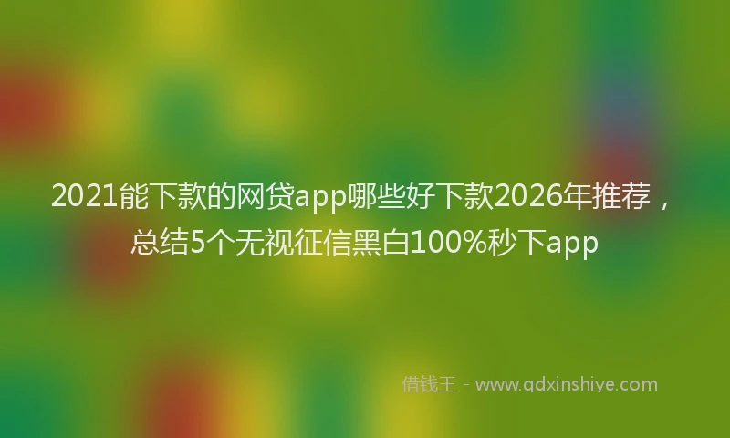 2021能下款的网贷app哪些好下款2026年推荐,总结5个无视征信黑白100%秒下app