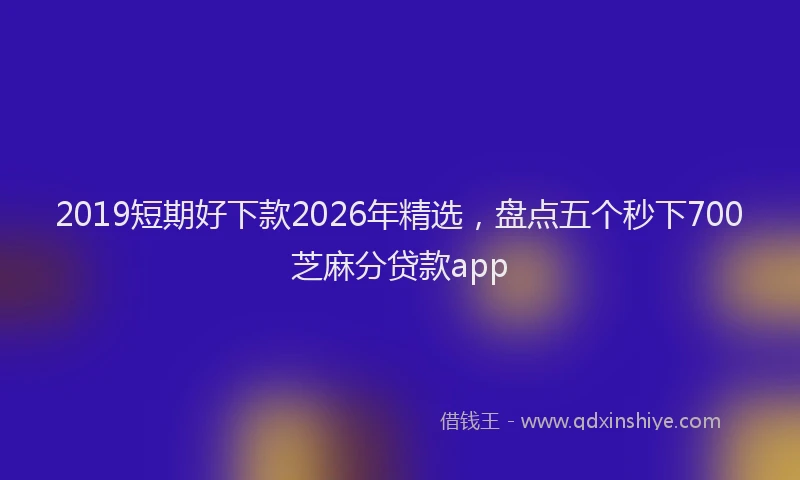 2019短期好下款2026年精选,盘点五个秒下700芝麻分贷款app
