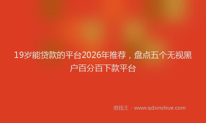 19岁能贷款的平台2026年推荐,盘点五个无视黑户百分百下款平台