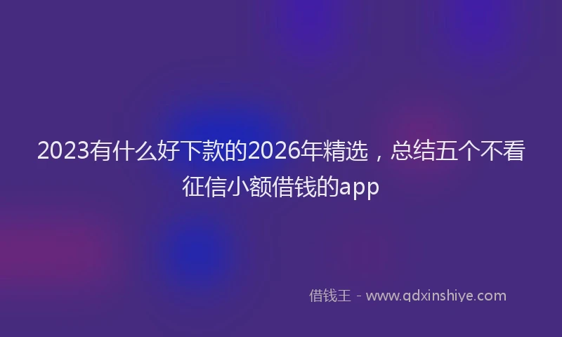 2023有什么好下款的2026年精选，总结五个不看征信小额借钱的app