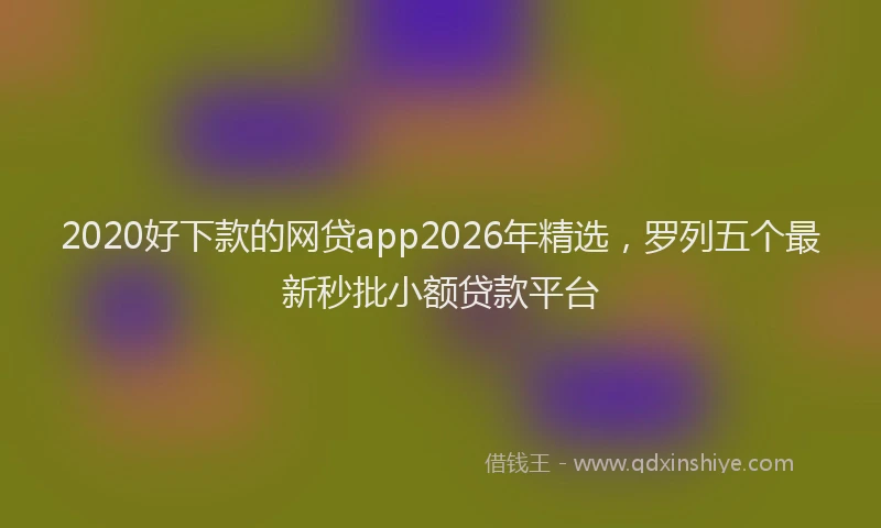 2020好下款的网贷app2026年精选,罗列五个最新秒批小额贷款平台
