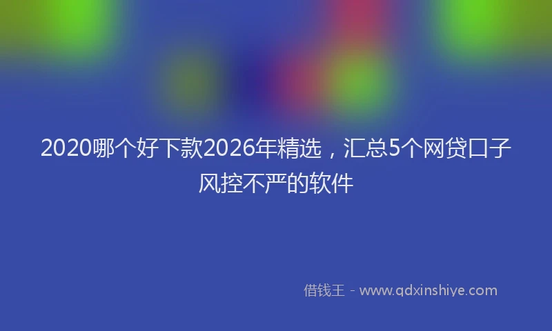 2020哪个好下款2026年精选，汇总5个网贷口子风控不严的软件