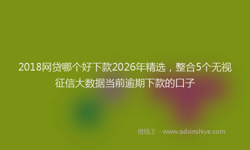 2018网贷哪个好下款2026年精选,整合5个无视征信大数据当前逾期下款的口子