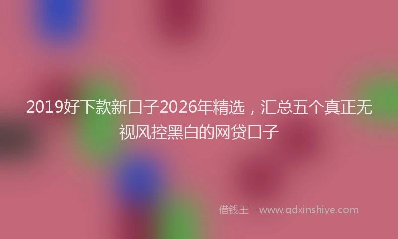 2019好下款新口子2026年精选，汇总五个真正无视风控黑白的网贷口子