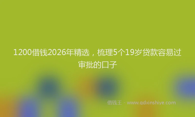 1200借钱2026年精选，梳理5个19岁贷款容易过审批的口子