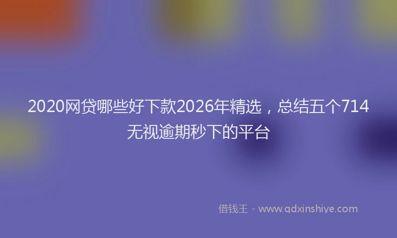 2020网贷哪些好下款2026年精选，总结五个714无视逾期秒下的平台
