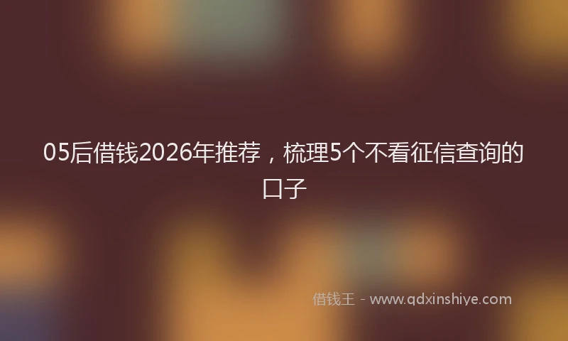 05后借钱2026年推荐，梳理5个不看征信查询的口子