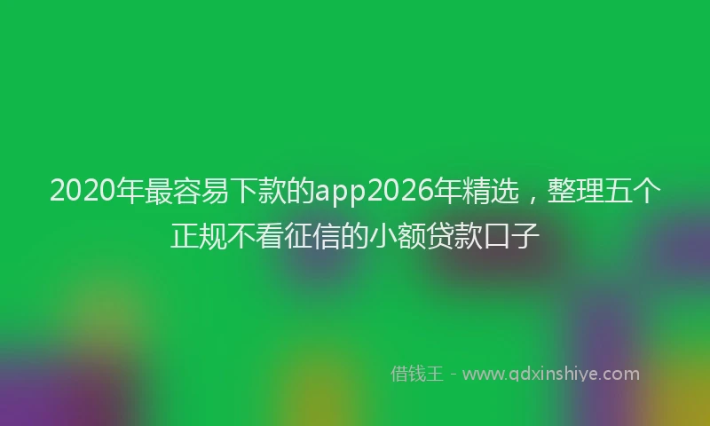 2020年最容易下款的app2026年精选,整理五个正规不看征信的小额贷款口子