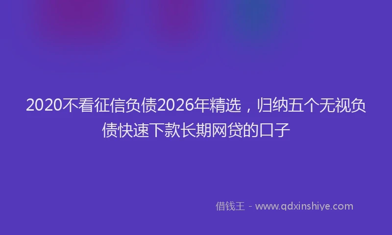 2020不看征信负债2026年精选，归纳五个无视负债快速下款长期网贷的口子