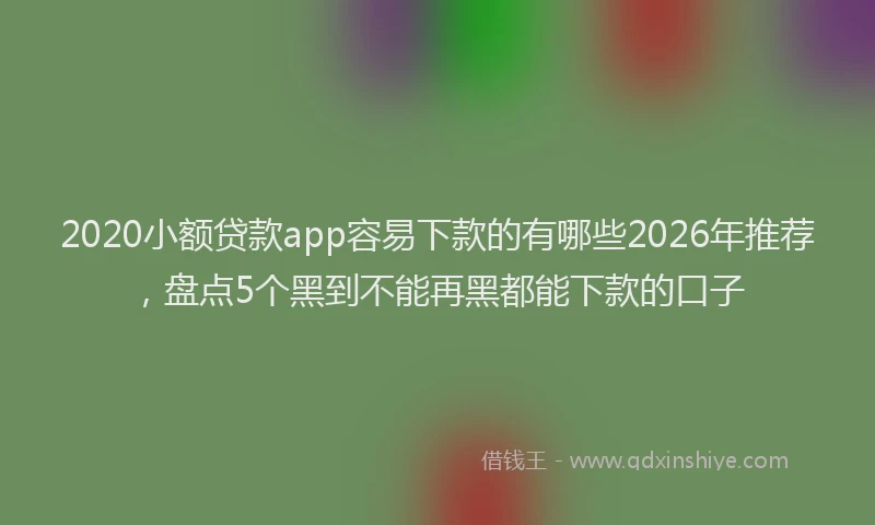 2020小额贷款app容易下款的有哪些2026年推荐,盘点5个黑到不能再黑都能下款的口子