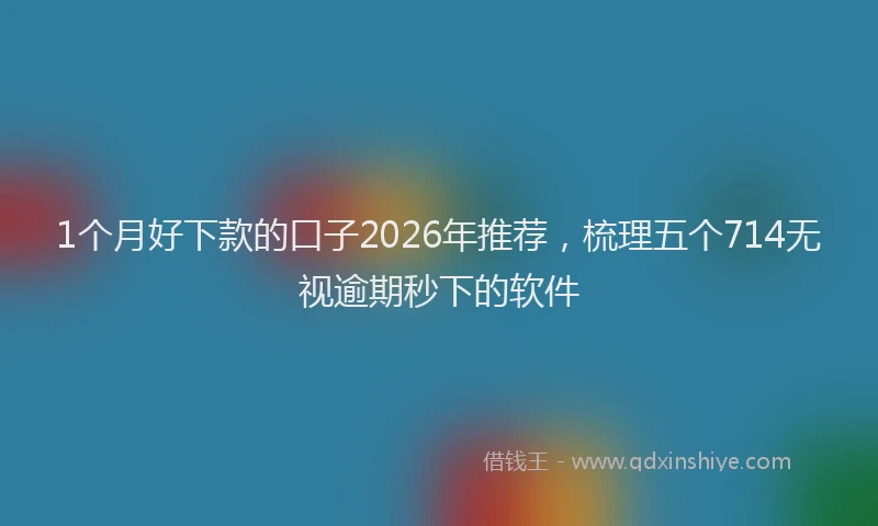 1个月好下款的口子2026年推荐,梳理五个714无视逾期秒下的软件