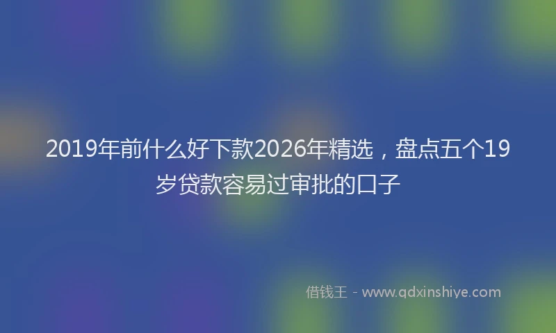 2019年前什么好下款2026年精选,盘点五个19岁贷款容易过审批的口子