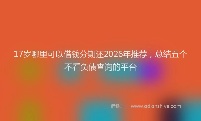 17岁哪里可以借钱分期还2026年推荐，总结五个不看负债查询的平台