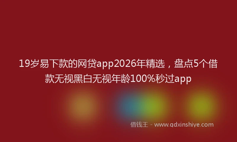 19岁易下款的网贷app2026年精选，盘点5个借款无视黑白无视年龄100%秒过app