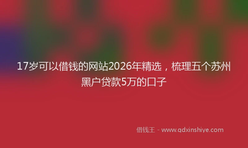 17岁可以借钱的网站2026年精选,梳理五个苏州黑户贷款5万的口子